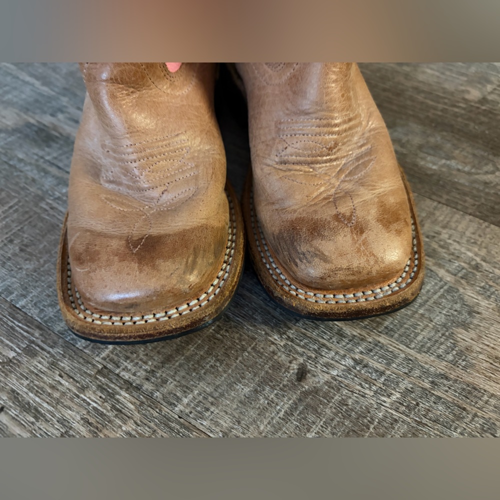 Old West Pink and Brown Western Cowgirl Boots size 10c - Picture 8 of 9